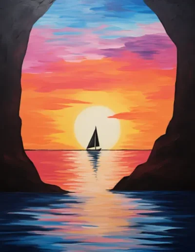 Sailboat Sunset Canvas for Paint and Sip