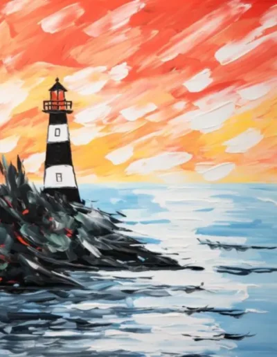 Lighthouse Canvas for Paint and Sip