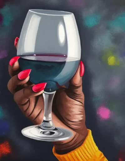 Glass of Wine Canvas for Paint and Sip