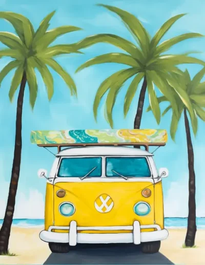 Holiday Van Canvas for Paint and Sip